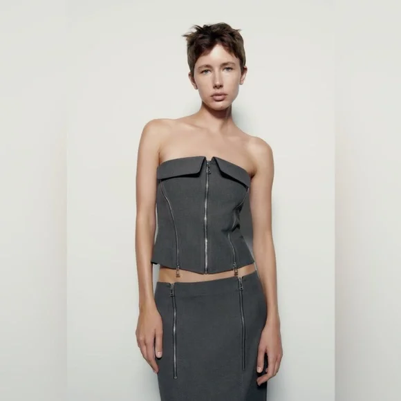 ZARA ZW COLLECTION BUSTIER TOP - Picture 5 of 11